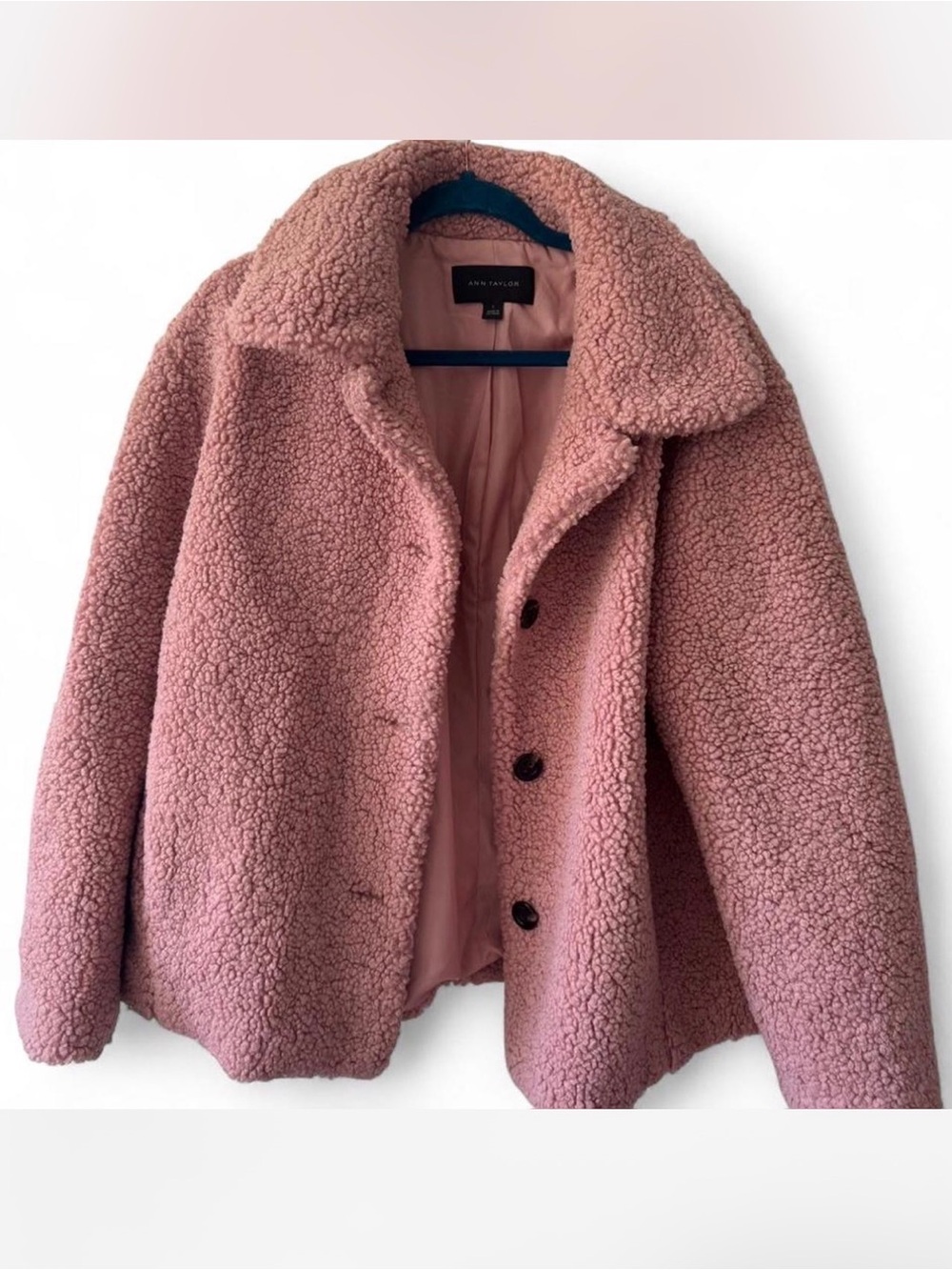 Ann Taylor Pink Teddy Coat
